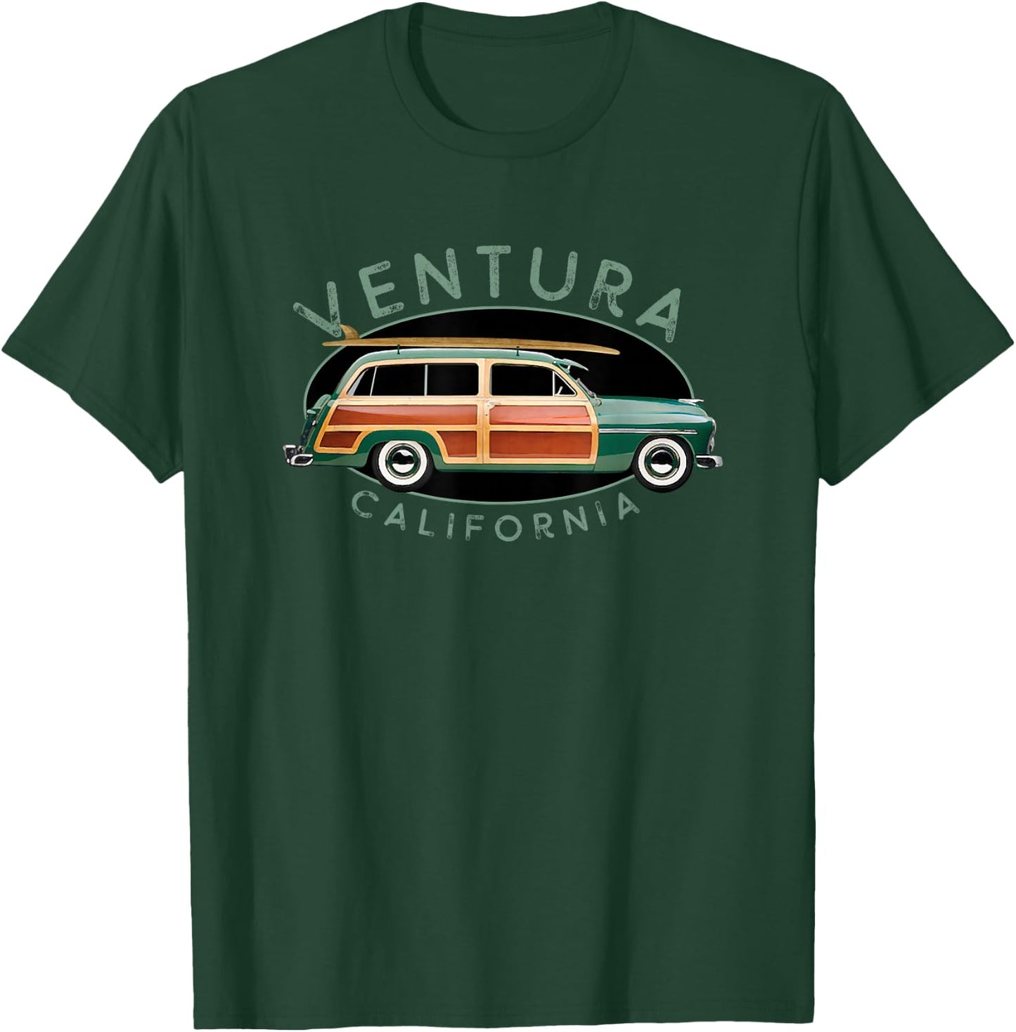 Ventura California Vintage Surfing T-Shirt - T-Shirt | Forest