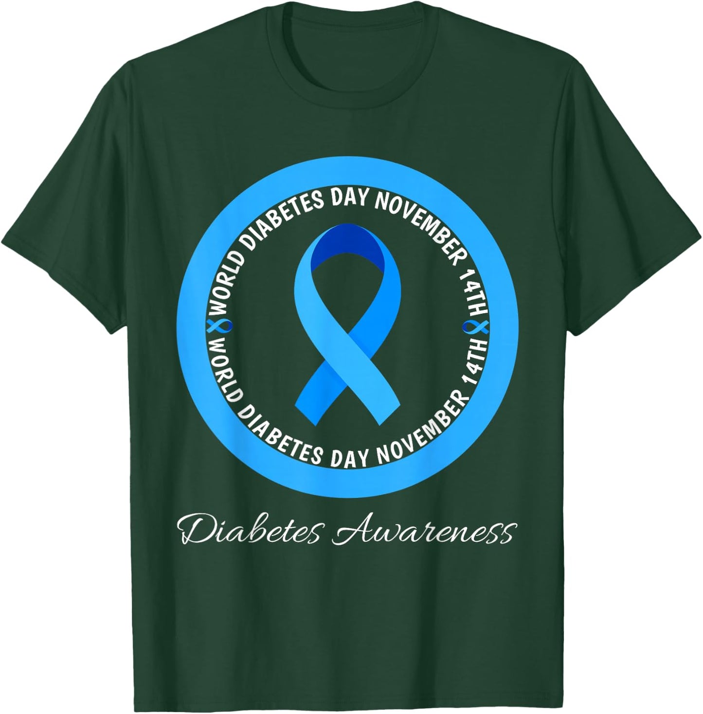 World Diabetes Day 2023 Type 1 Type 2 Diabetes Awareness T-Shirt - T-Shirt | Forest
