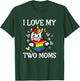 Gay Ally Unicorn Love My 2 Moms Rainbow Pride Flag LGBT Kids T-Shirt - T-Shirt | Forest