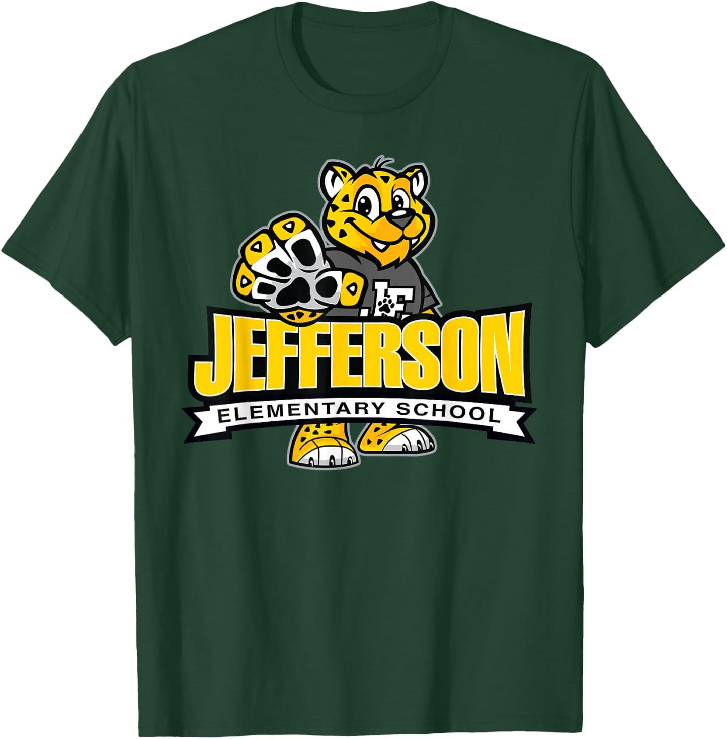 Jefferson Emementary - Jake the Jaguar Je-420 T-Shirt - T-Shirt | Forest