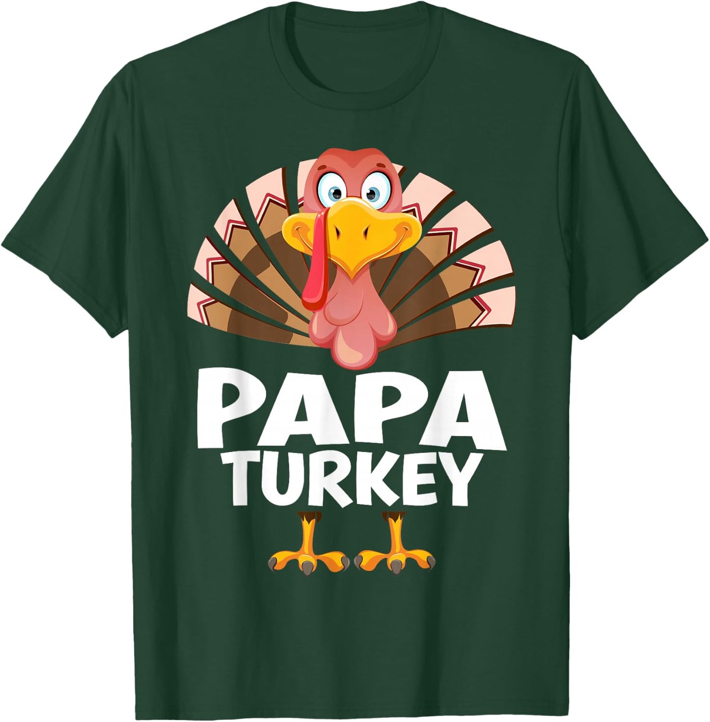 Thanksgiving Papa Turkey Matching Pajama T-Shirt - T-Shirt | Forest