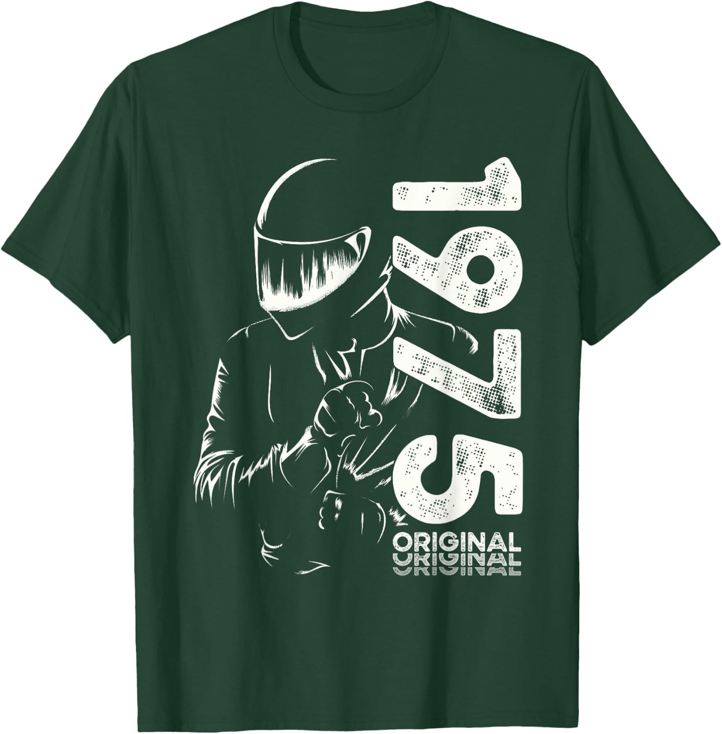 50th Birthday Man Motorcycle Biker Biker 1975 , Black, S T-Shirt - T-Shirt | Forest