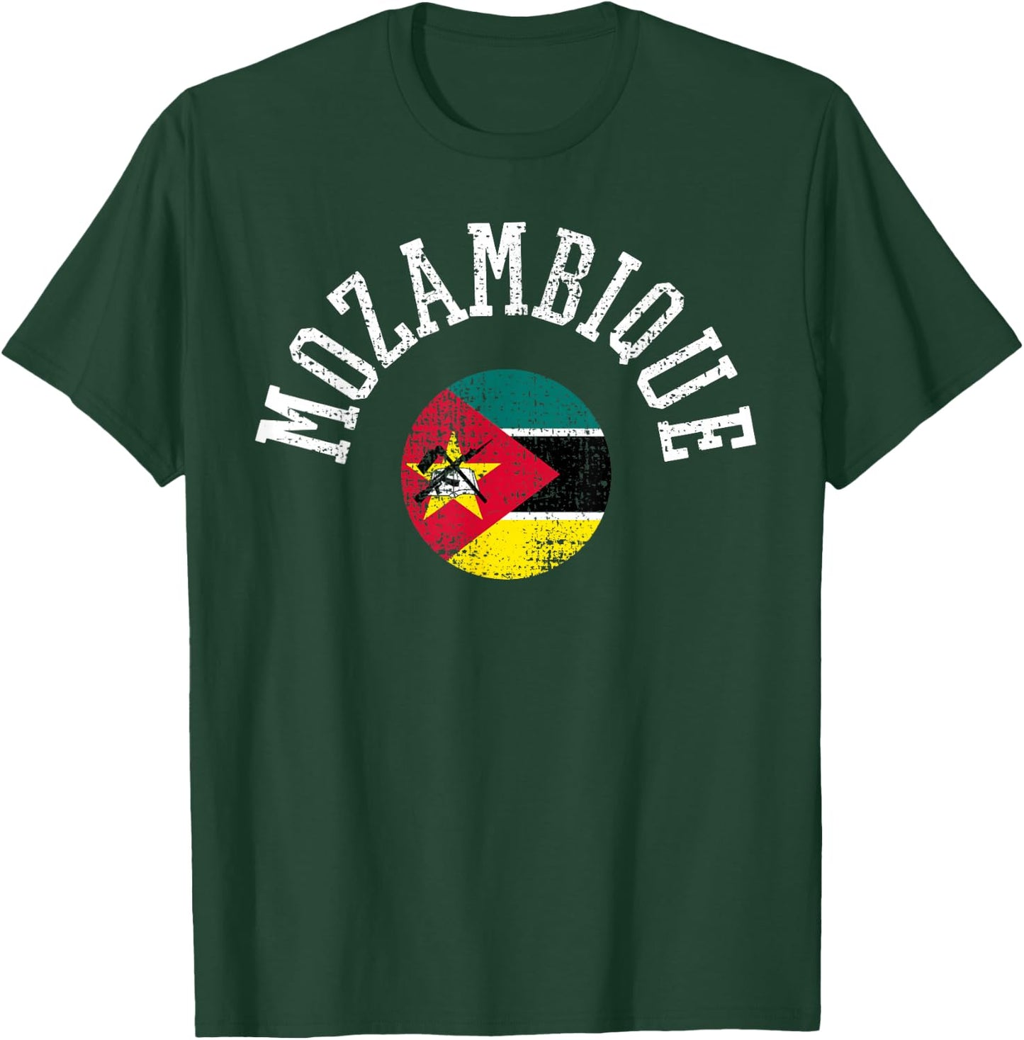 Mozambique Flag Vintage Retro Sports National Africa T-Shirt - T-Shirt | Forest