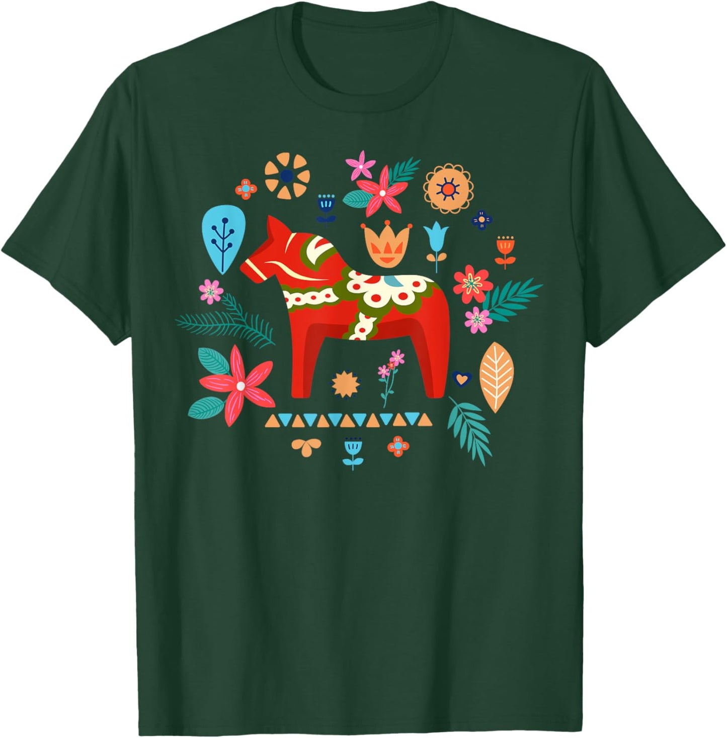 Dalecarlian Horse Design for a Proud swedish dala horse fan T-Shirt - T-Shirt | Forest