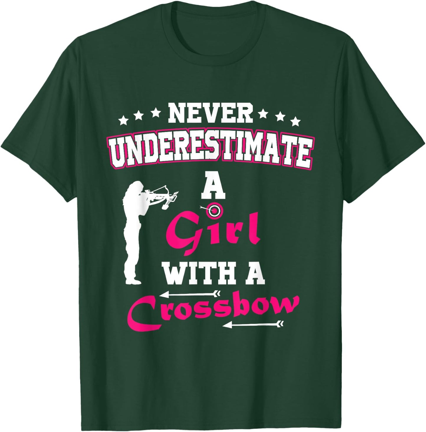 Archery Crossbow Girl Medieval Archery T-Shirt - T-Shirt | Forest