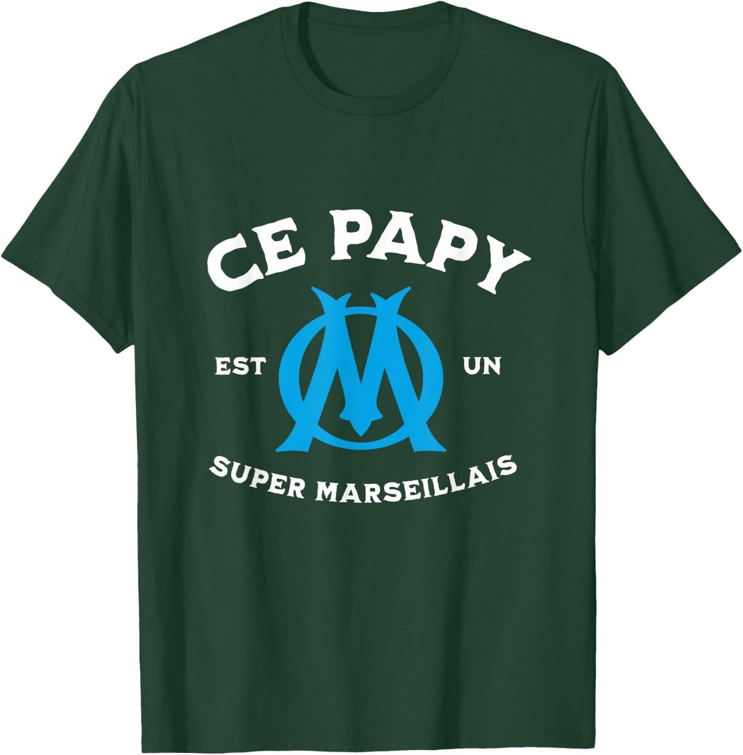 Grandpa Super Marseillais supporter humour grandpa , Black, S T-Shirt - T-Shirt | Forest