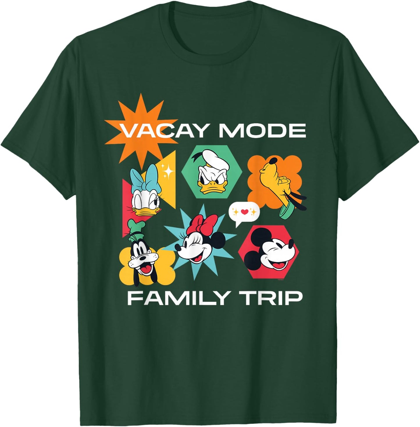 Disney Mickey & Friends Vacay Mode Family Trip Vacation T-Shirt - T-Shirt | Forest