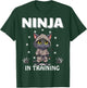 Ninja In Training Cute Cat Funny Birthday Ninjas Boys Girls T-Shirt - T-Shirt | Forest