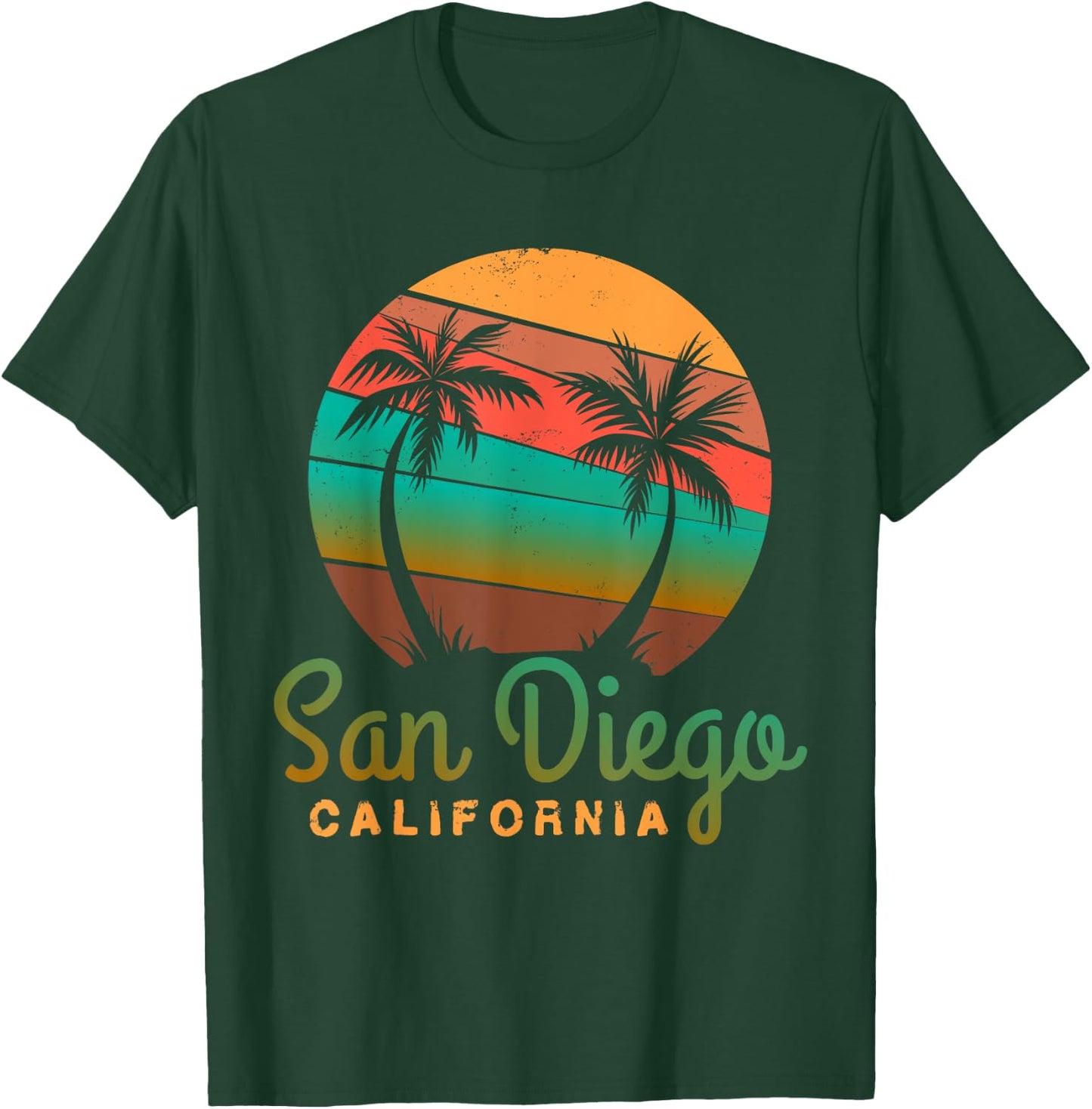 San Diego CA print Palm Trees California Souvenir T-Shirt - T-Shirt | Forest