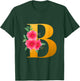 Floral B Alphabet Cute Initial Monogram Letter B Graphic T-Shirt - T-Shirt | Forest