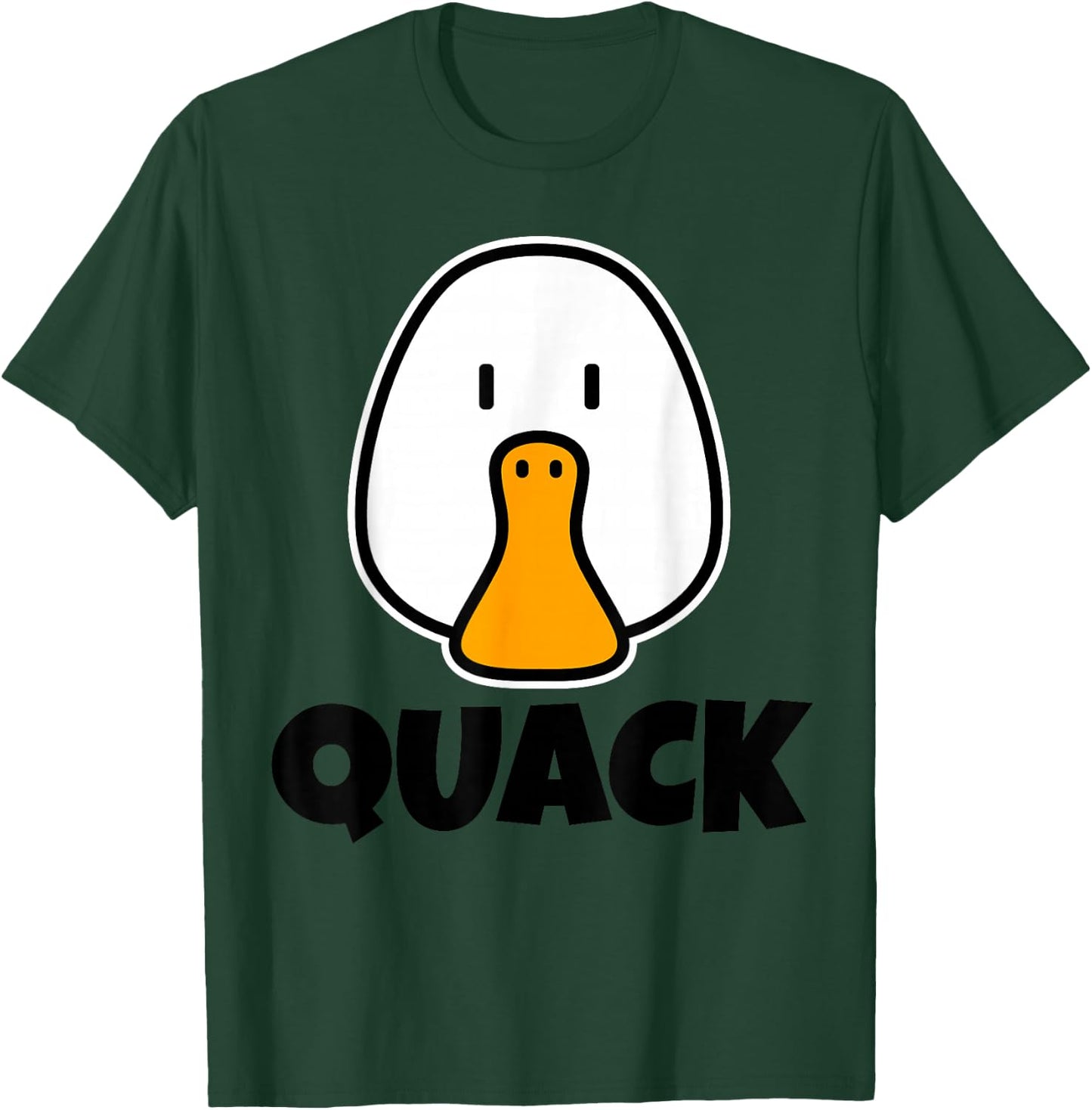 QUACK Cute Childrens Ducks Design for Kids Cartoon Duck Face T-Shirt - T-Shirt | Forest