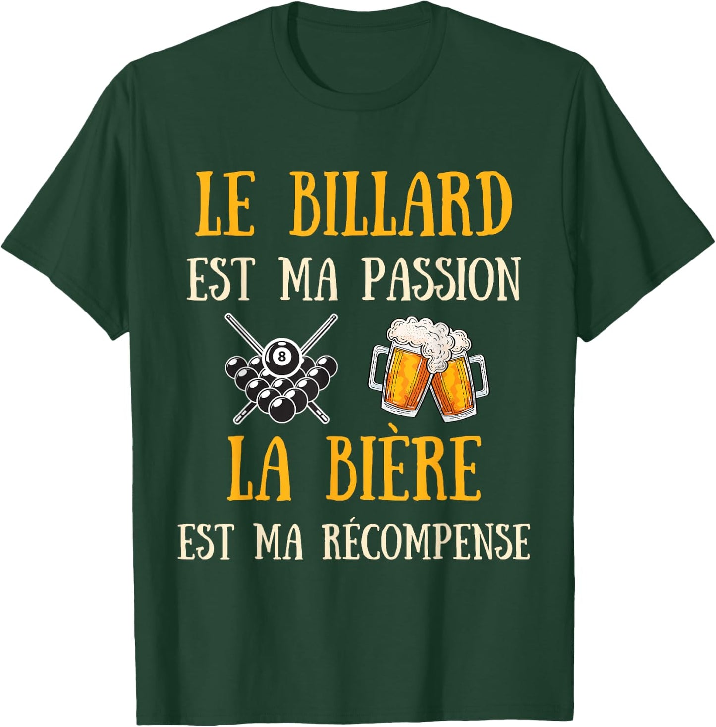 Men's Billiards Humour Vintage Gift Humorous Beer , Black, S T-Shirt - T-Shirt | Forest