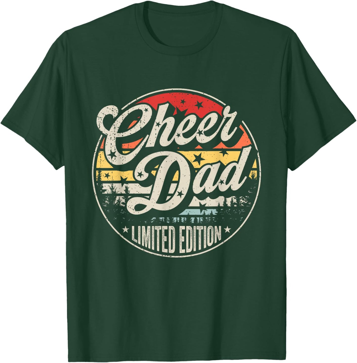 Cheer Dad Cheerleading Dad Retro Vintage Cheerleader Daddy T-Shirt - T-Shirt | Forest