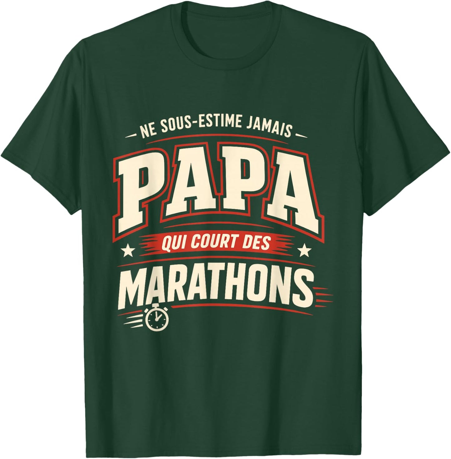Papa Marathon Humour Cadeau Coureur Homme Running T-Shirt - T-Shirt | Forest