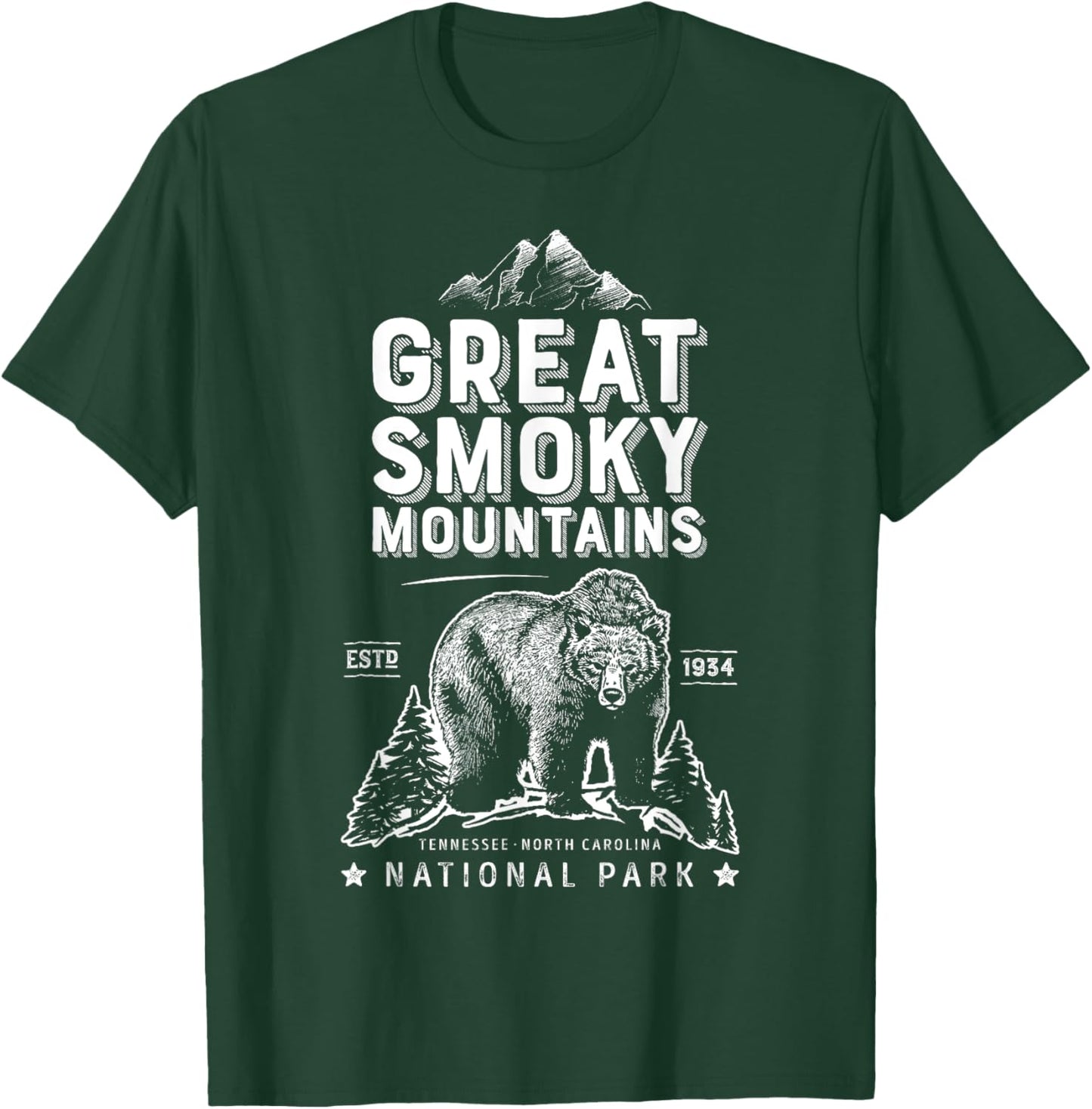 Great Smoky Mountains National Park T shirt Bear Vintage T-Shirt - T-Shirt | Forest