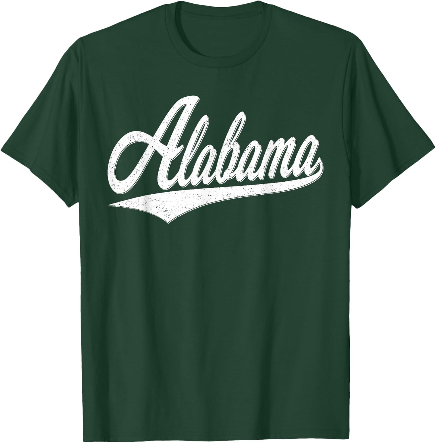 Alabama Varsity Script Vintage Retro Sports Jersey Style T-Shirt - T-Shirt | Forest