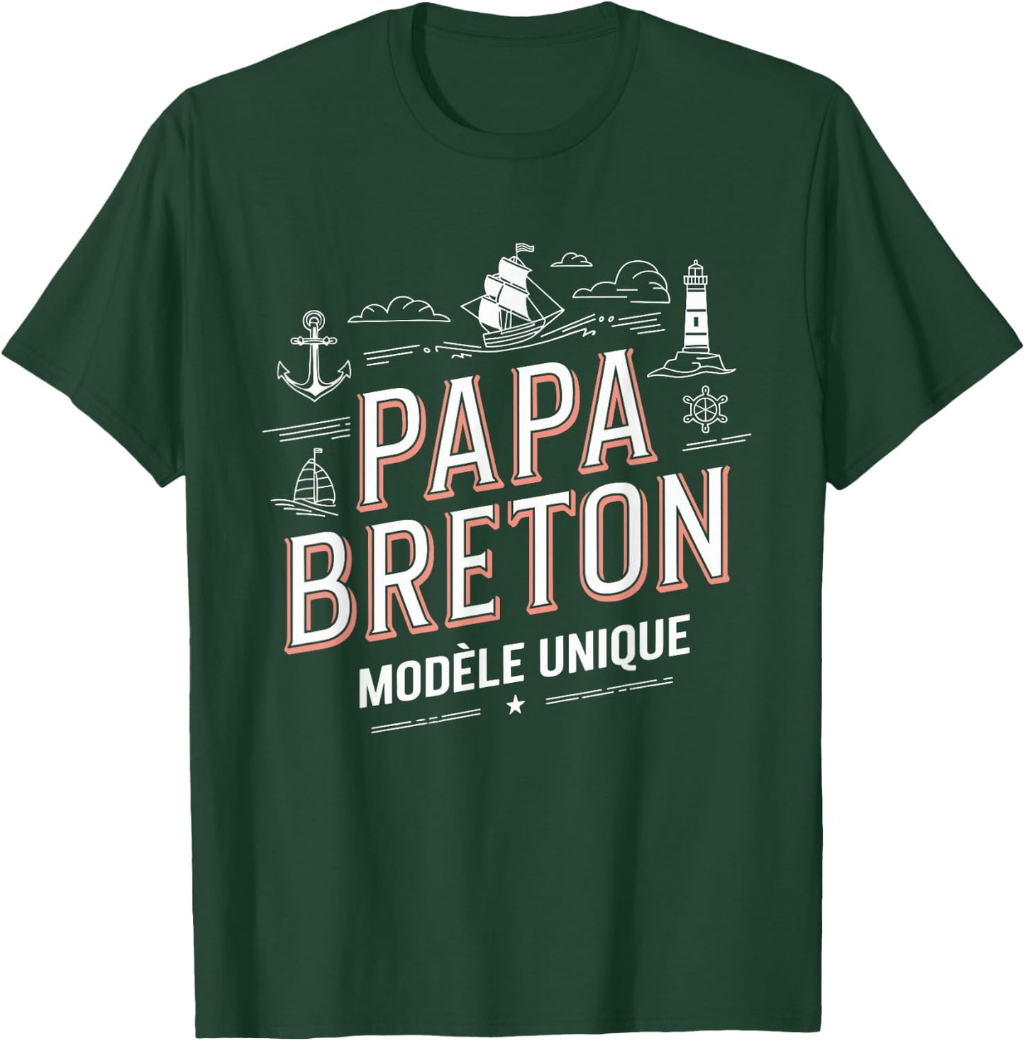 Papa Breton Unique Model Father's Day Gift T-Shirt - T-Shirt | Forest