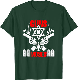 Guns N Moses - Funny Jewish Israeli Army Rock T-Shirt - T-Shirt | Forest