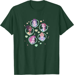 Disney Princess Manga Anime Sweet Heart Group Portraits T-Shirt - T-Shirt | Forest
