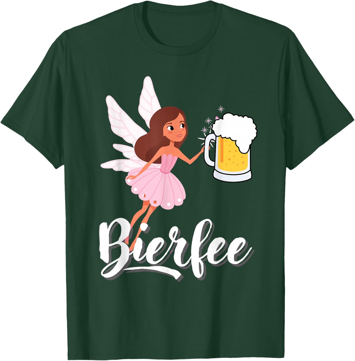 Bierfee with Funny Beer Friends Design, black T-Shirt - T-Shirt | Forest