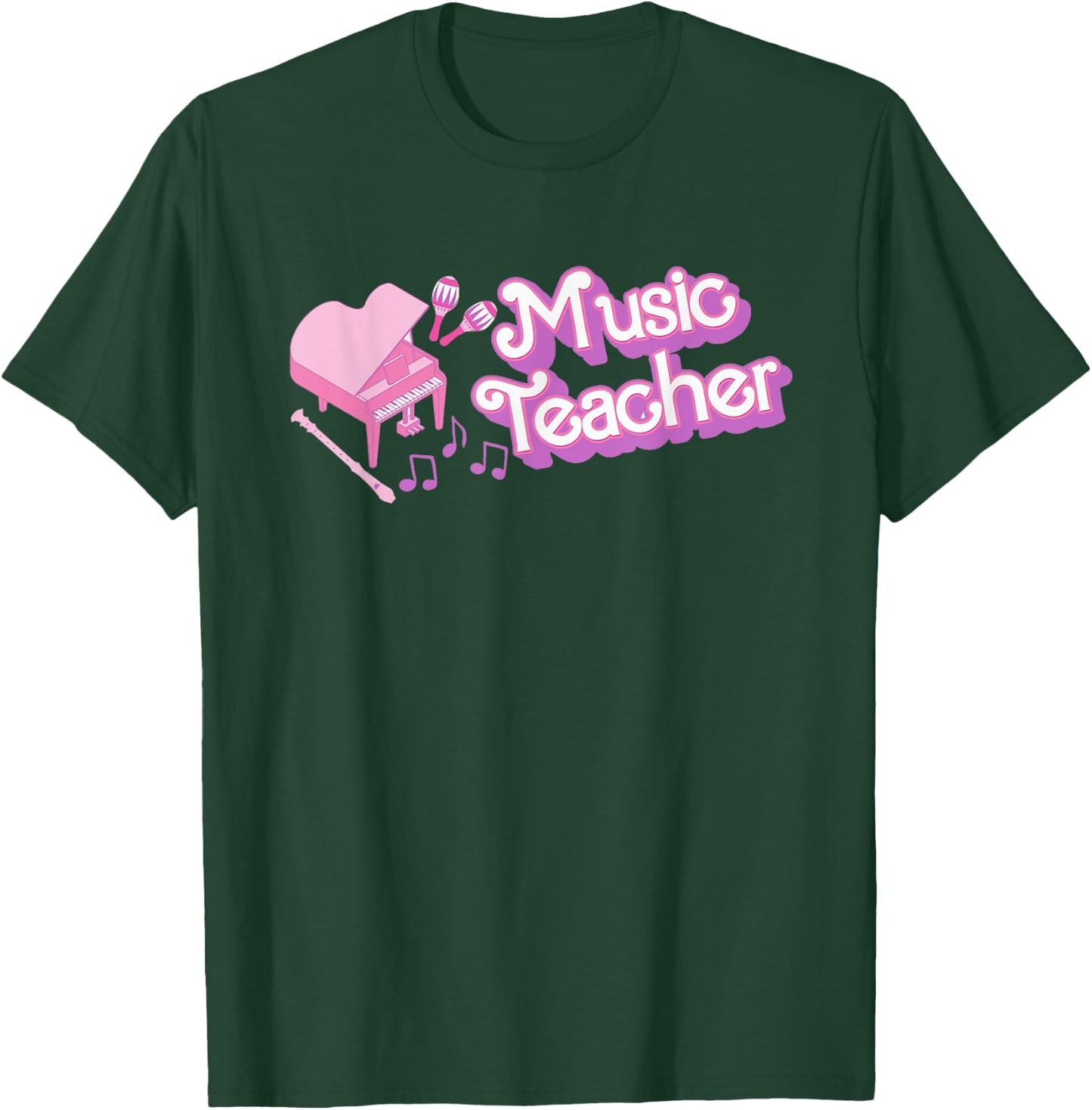 Women Music Teacher Back to School Music Education Students T-Shirt - T-Shirt | Forest