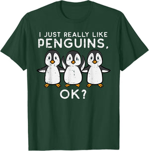 Just Really Like Penguins Okay Women Men Kids Youth Teen T-Shirt - T-Shirt | Forest