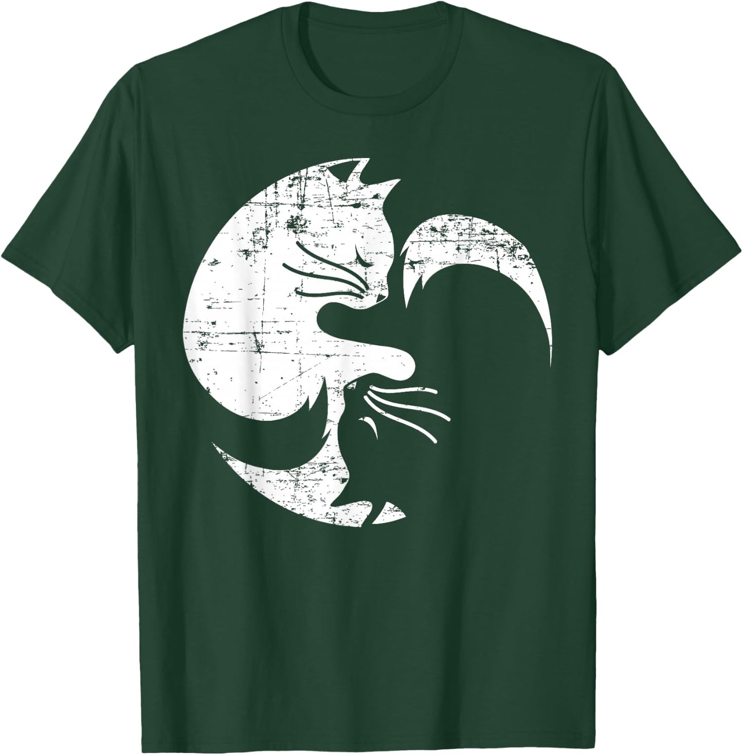 Cat Yin Yang Yoga Spirituality Meditation Balance Zen T-Shirt - T-Shirt | Forest