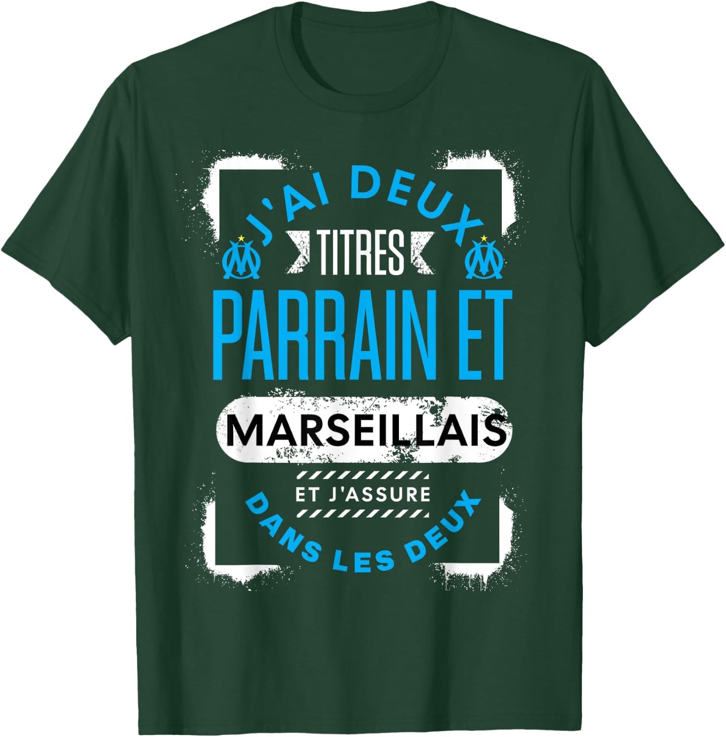 Marseille Supporter Football Godfather Man Humour , Black, S T-Shirt - T-Shirt | Forest