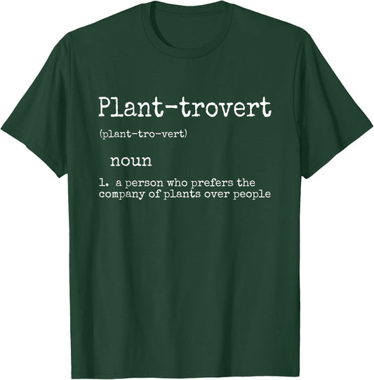 Plant Lover Gifts Funny Plant-trovert Definition Gift T-Shirt - T-Shirt | Forest