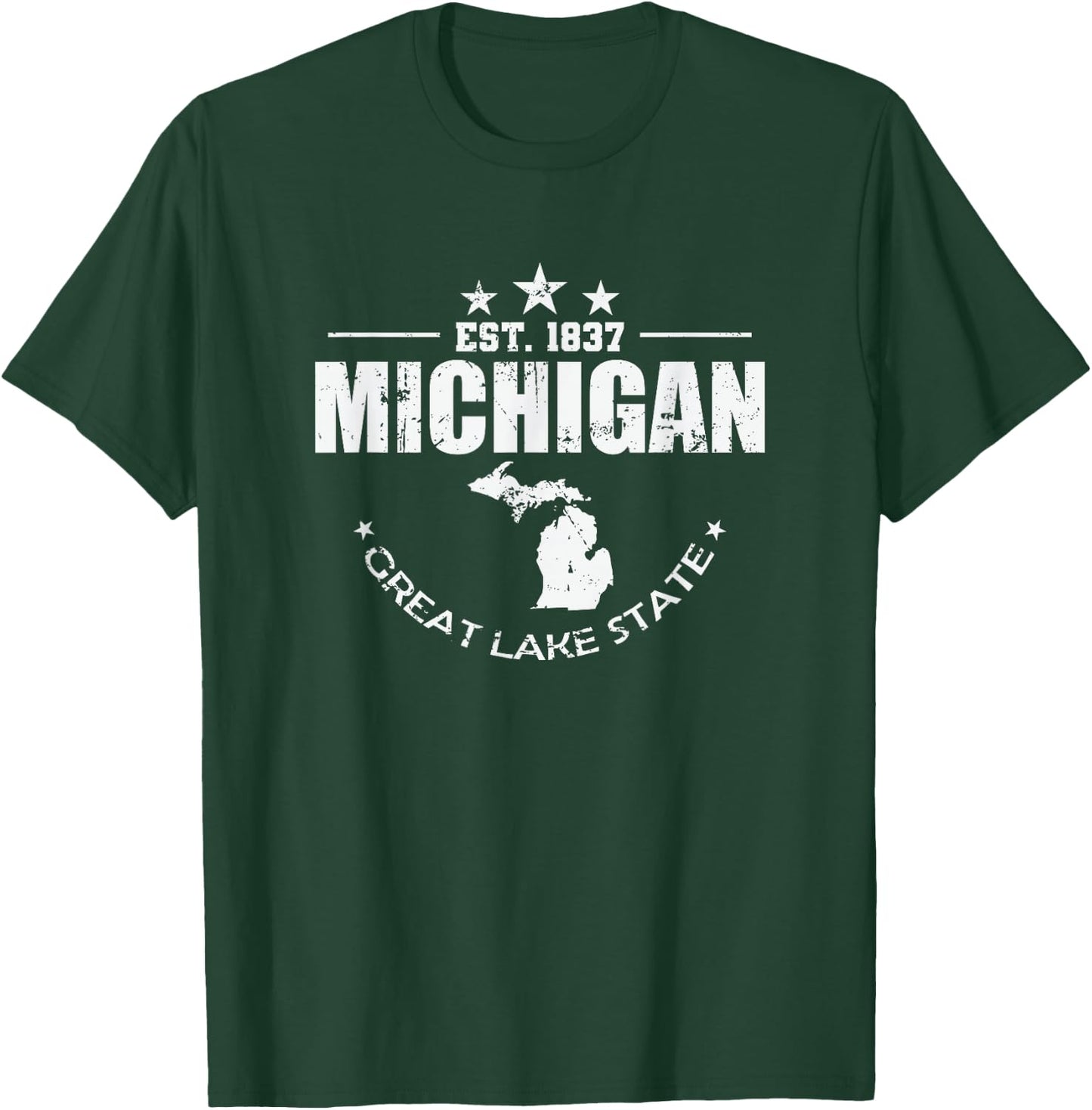 Michigan East 1837 Great Lake State Vereinigte Staaten T-Shirt - T-Shirt | Forest