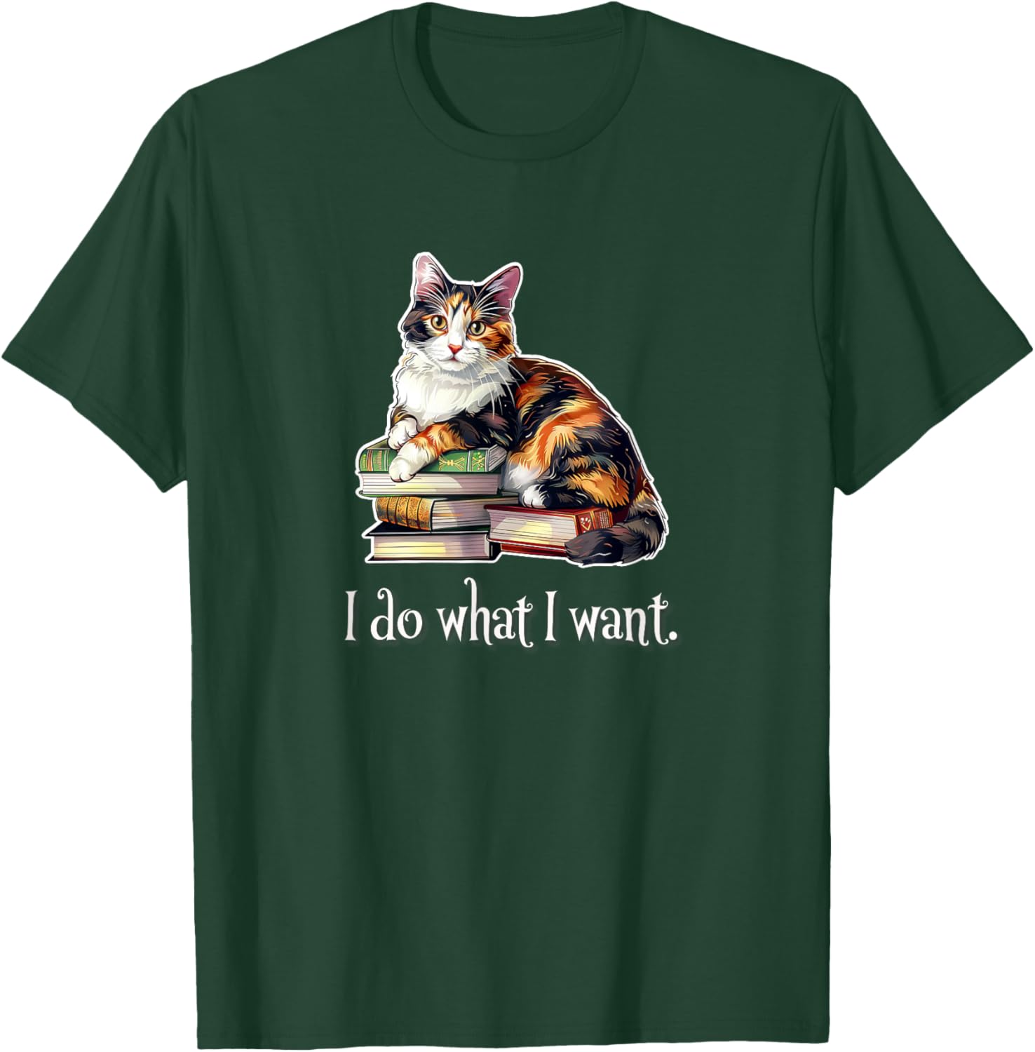 I Do What I Want Calico Cat Lover Women Girls Kids T-Shirt - T-Shirt | Forest