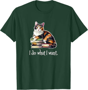 I Do What I Want Calico Cat Lover Women Girls Kids T-Shirt - T-Shirt | Forest