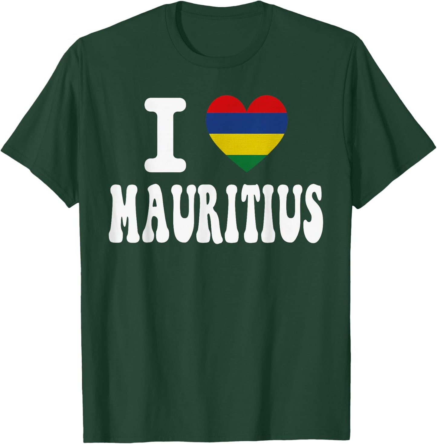 I Love Mauritius Herz-Flagge, Retro, Reise-Souvenir T-Shirt - T-Shirt | Forest