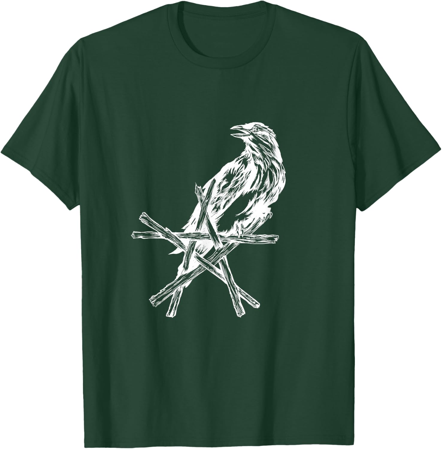 Crow Star Raven Pentacle Pentagram Wicca Witchcraft Shirt T-Shirt - T-Shirt | Forest