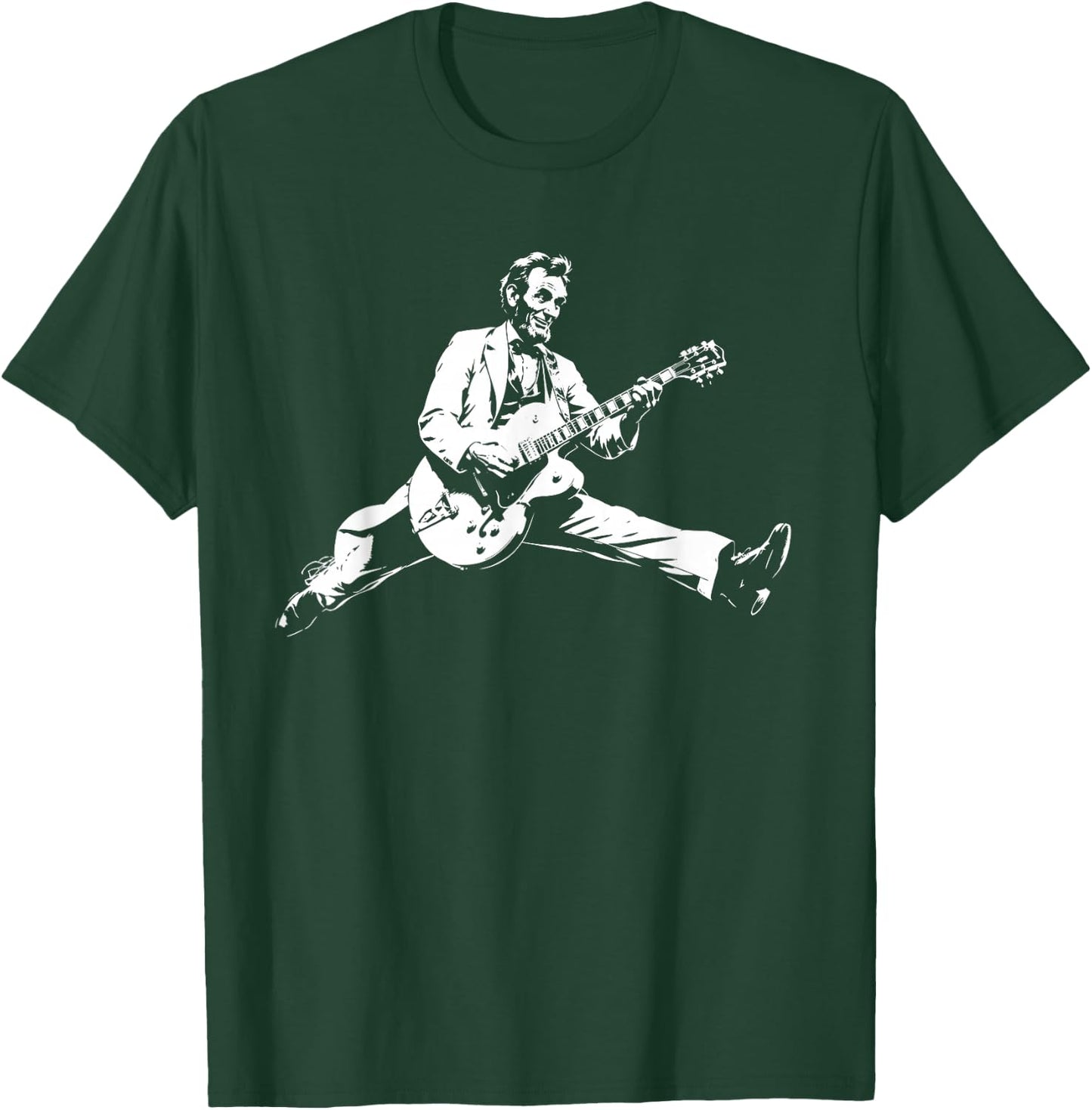 Classic US President Abraham Lincoln Playing Rock Guitar T-Shirt - T-Shirt | Forest