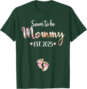 Soon to be mommy est. 2025 for mom pregnancy announcement T-Shirt - T-Shirt | Forest