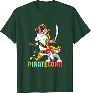 PirateCorn Unicorn Pirate T-Shirt - T-Shirt | Forest