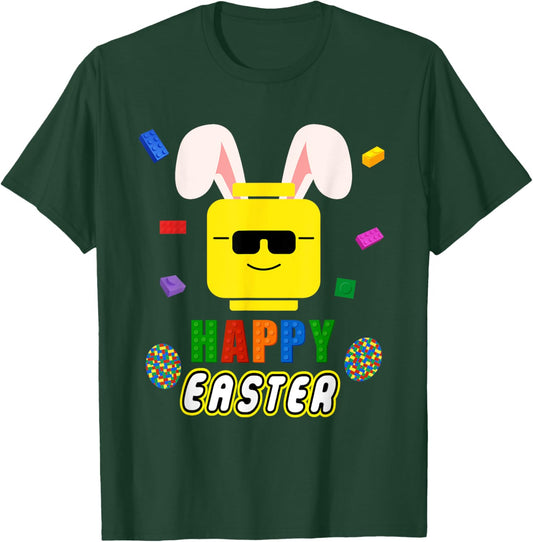 Easter Building Bricks Bunny Happy Easter Family Matching T-Shirt - T-Shirt | Forest
