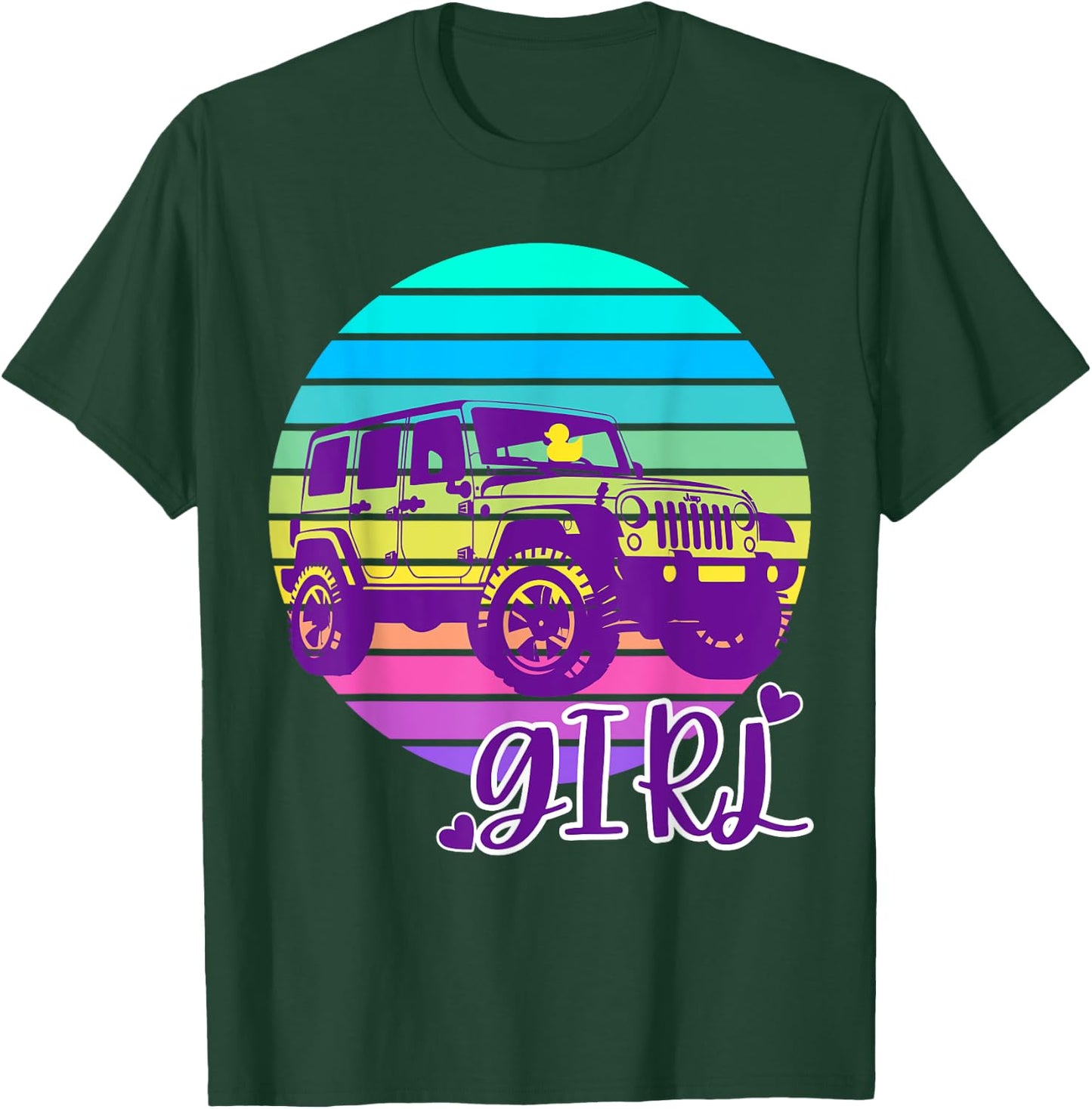 Cute Just A Girl Who Loves Off-Road SUV's Duck Tagging Fun T-Shirt - T-Shirt | Forest