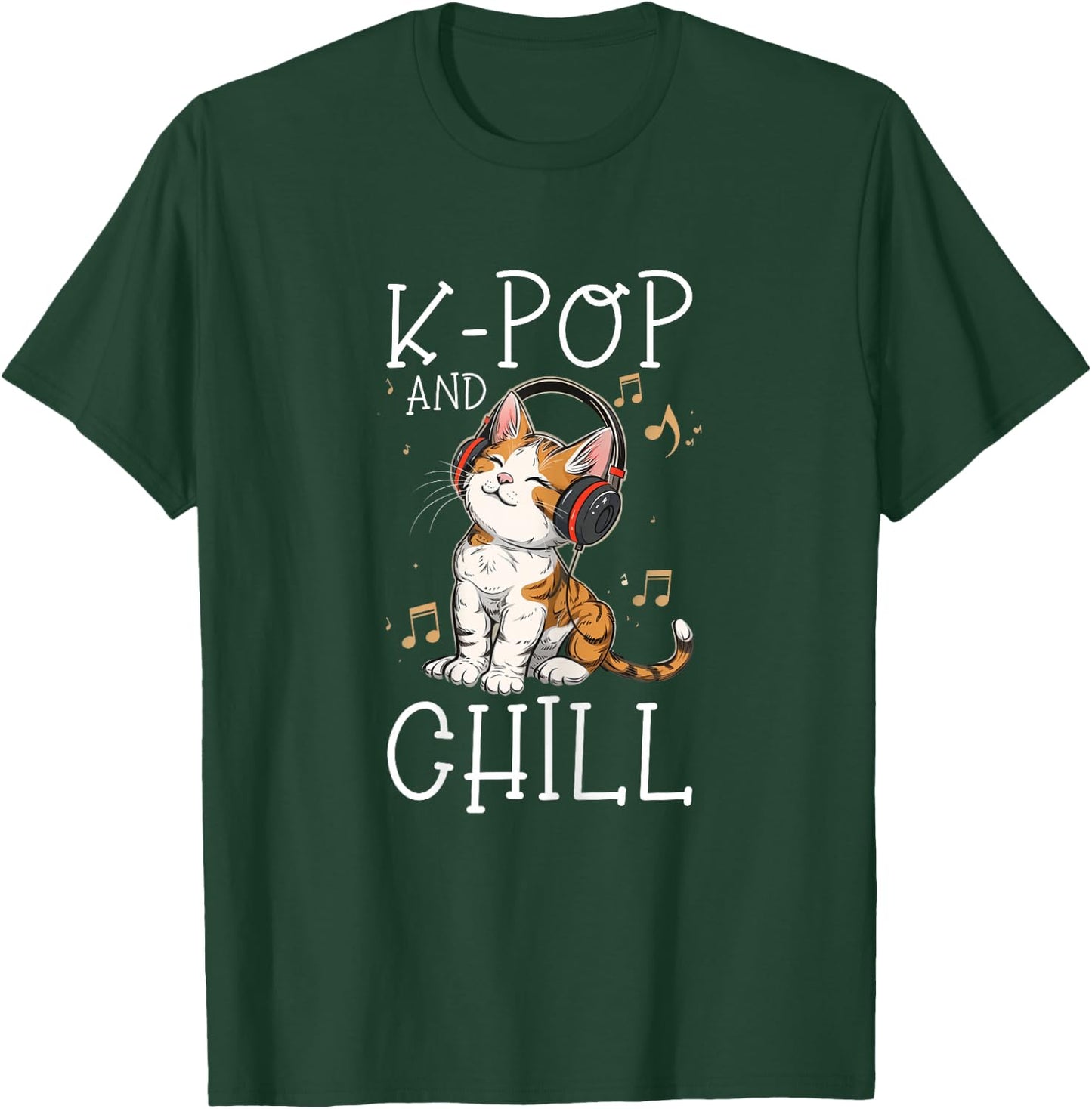 K-Pop And Chill Kawaii-Katze Lustige Koreanische Popmusik T-Shirt - T-Shirt | Forest
