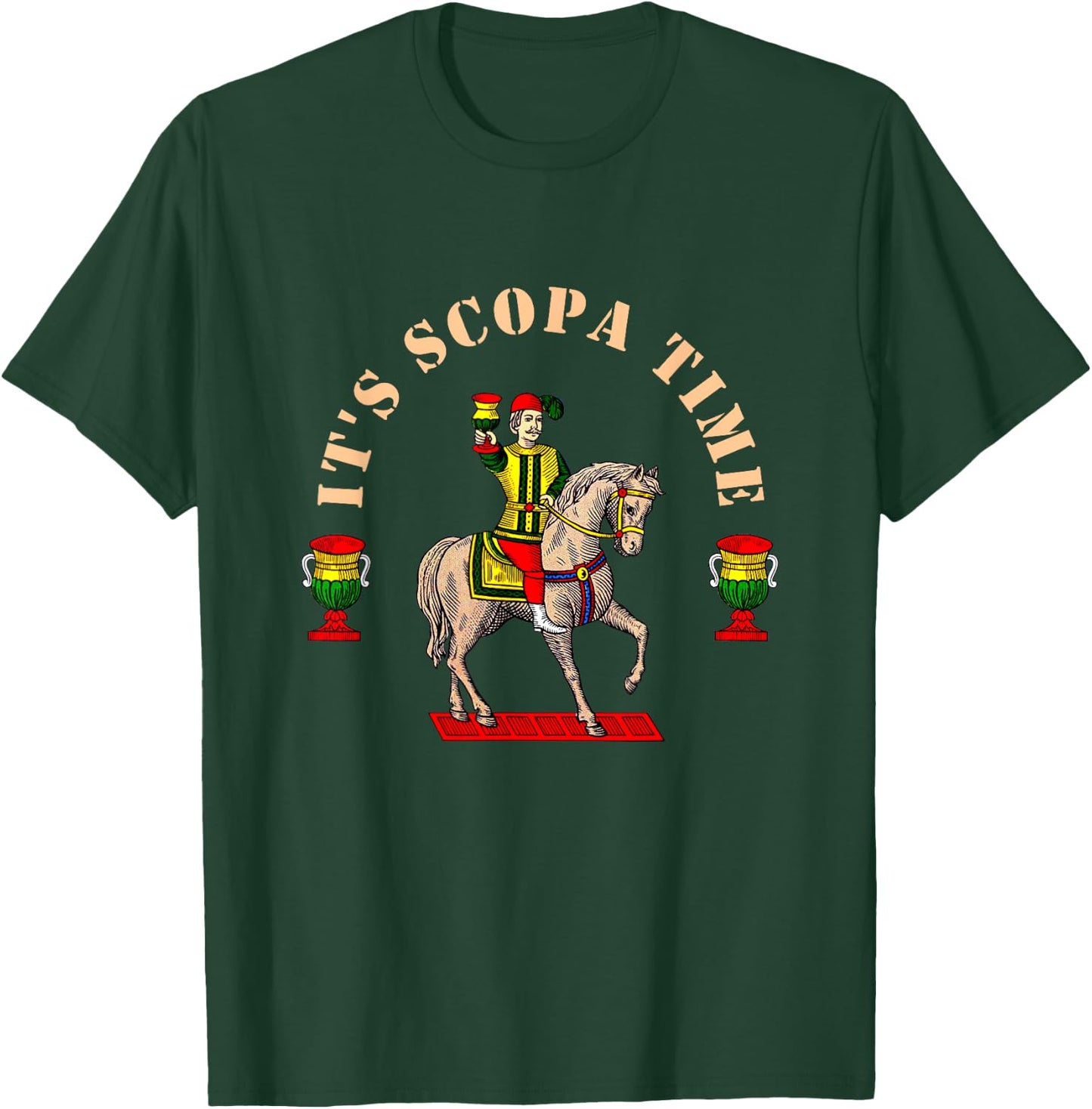It's Scopa Time Italian Card Game Traditional Horseback T-Shirt - T-Shirt | Forest