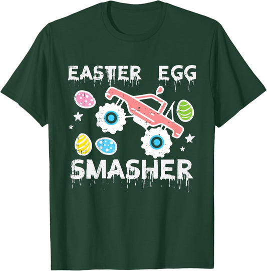 Kids Easter Egg Smasher Monster Truck Toddler Boys Kids Youth T-Shirt - T-Shirt | Forest
