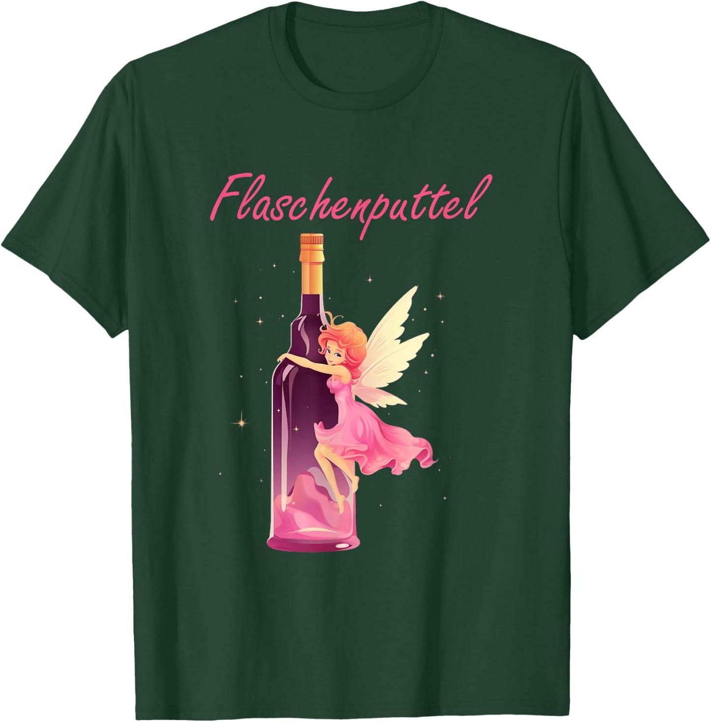 Funny Party Fairy Bottle Putty Party Fairy Alcohol Drinking , black T-Shirt - T-Shirt | Forest
