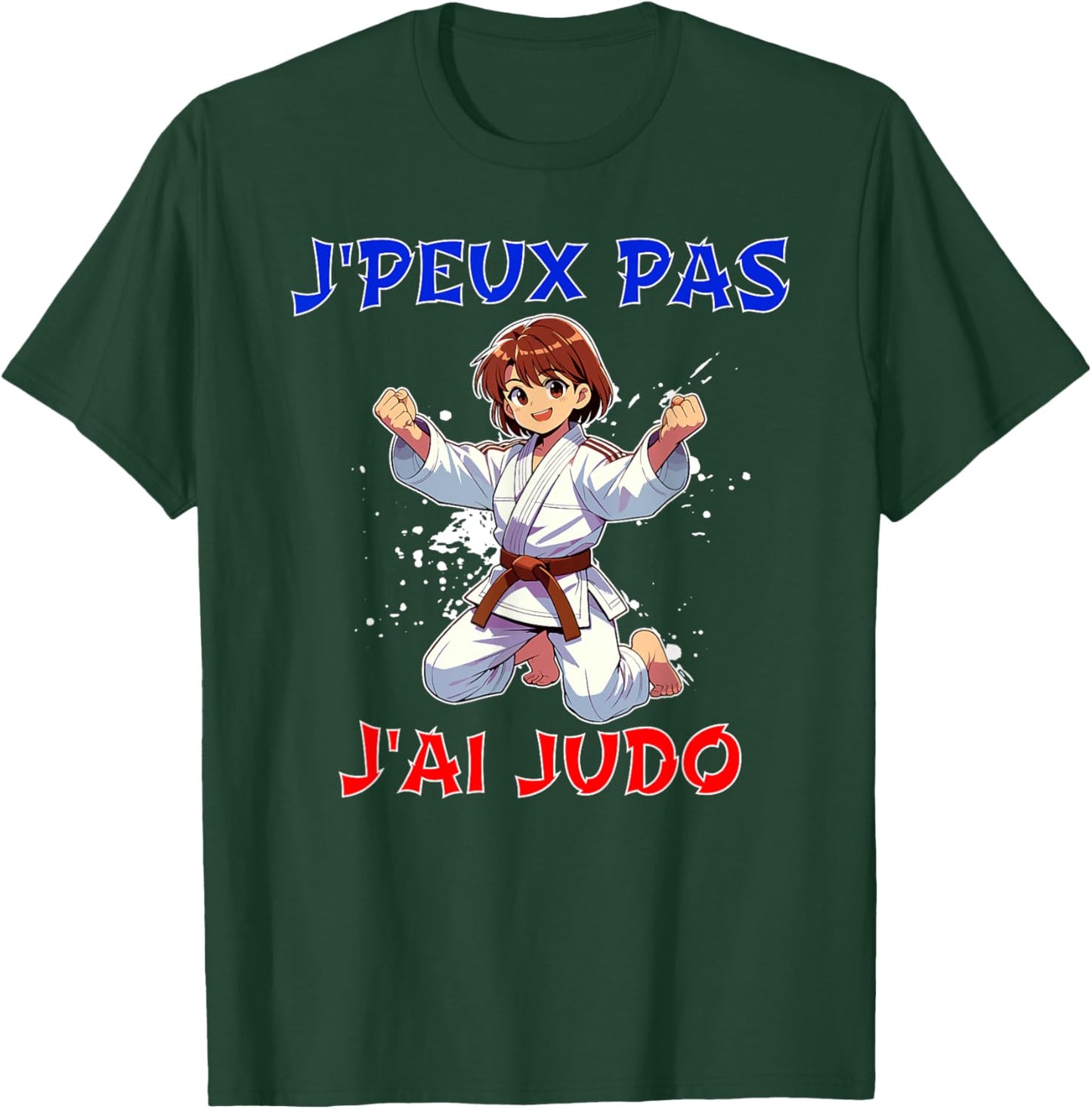 Je Peux Pas J'Ai Judo Judoka Child Girl Belt Brown T-Shirt - T-Shirt | Forest