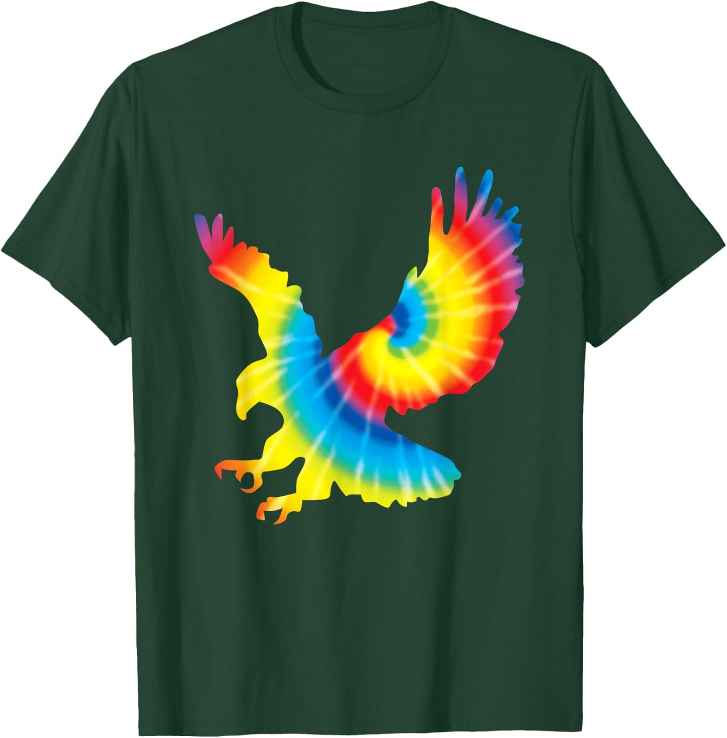 Tie Dye Eagle Rainbow Print Hawk Animal Hippie Peace Gift T-Shirt - T-Shirt | Forest