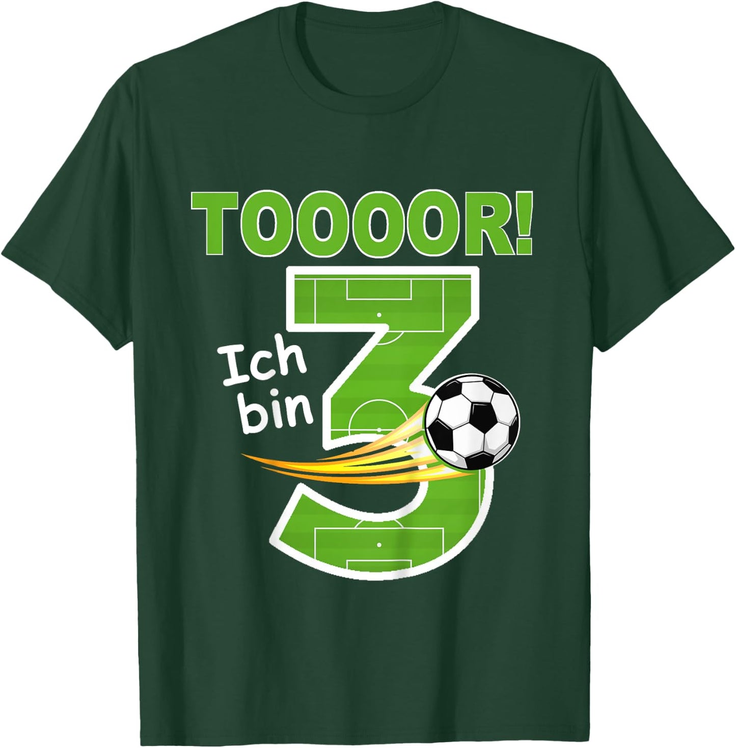 Children's Football Birthday Outfit "Ich bin 3 Jahre ", black T-Shirt - T-Shirt | Forest