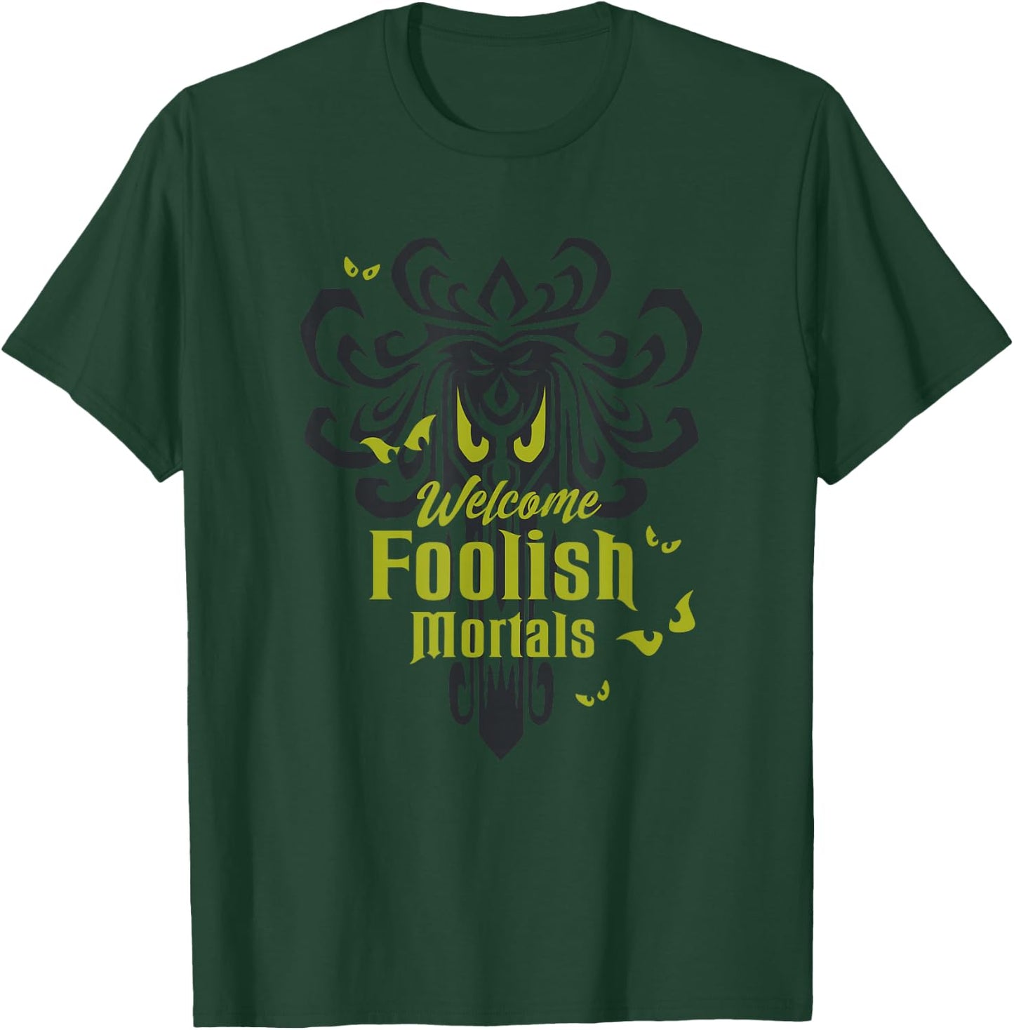 The Haunted Mansion Welcome Foolish Mortals Spooky Logo T-Shirt - T-Shirt | Forest