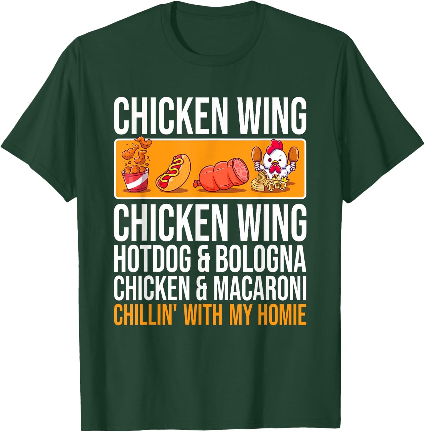 Chicken Wing Chicken Wing Hot Dog and Bologna Women Kids T-Shirt - T-Shirt | Forest