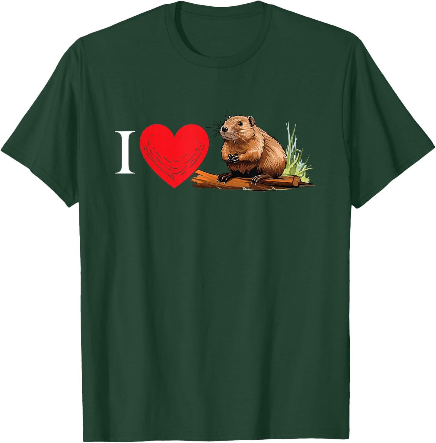 Beaver Funny Bobr I Love Beaver Animal Meme T-Shirt - T-Shirt | Forest