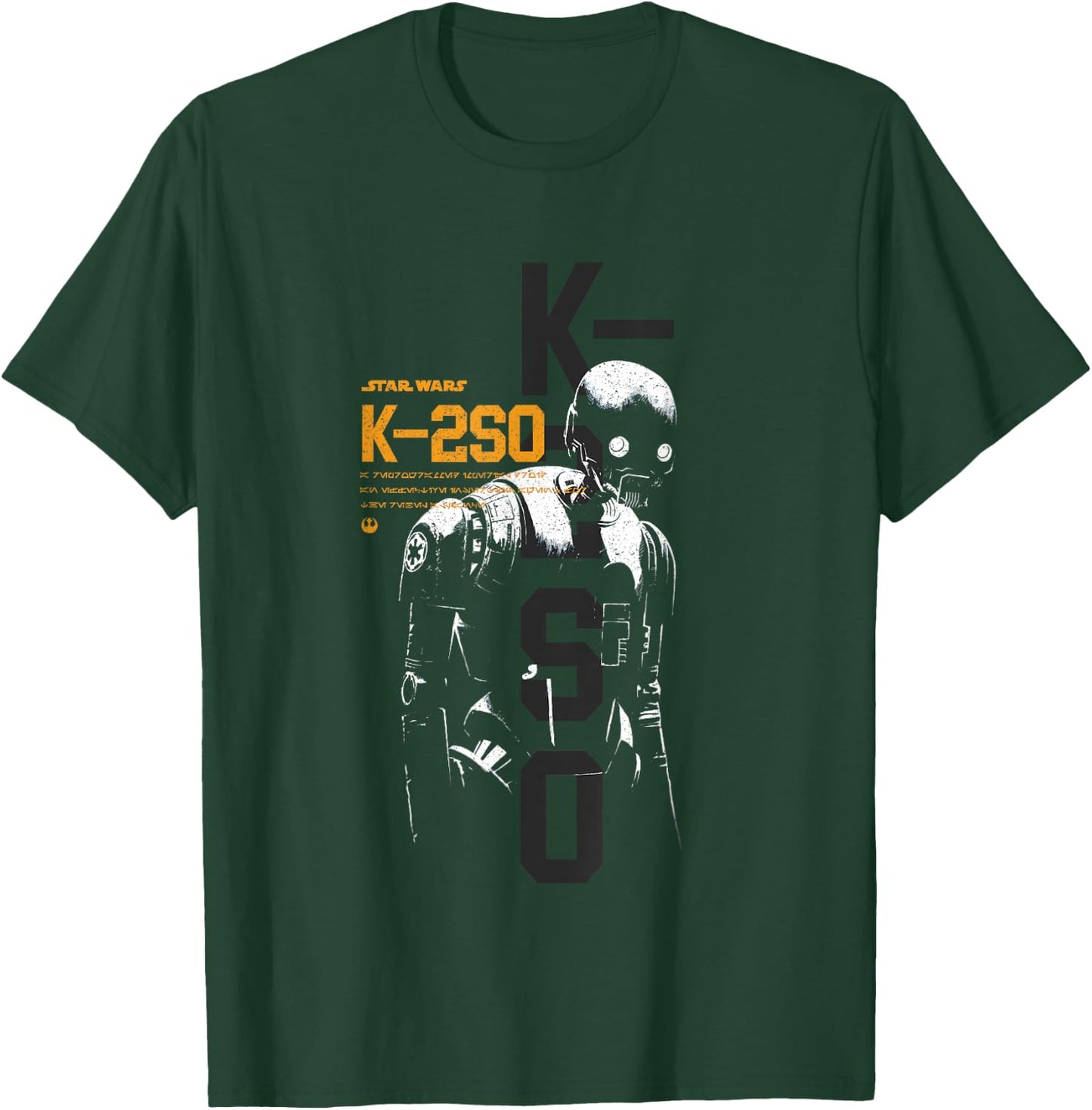 Star Wars Rogue One Iconic K-2SO Silhouette Big Chest Poster T-Shirt - T-Shirt | Forest